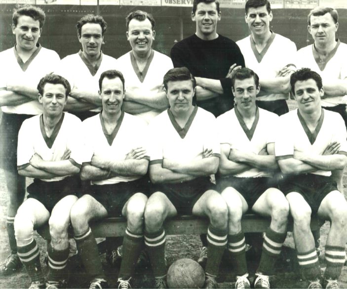 Prestwick FC - Mid 60's - Back Row - Left to Right = Bobby Dear - Peter Watt - ? - Colin Boote - Tom Bright - John Benning Front Row = Brian Reid - Jimmy Pitt - Charlie Connors - Ron Voss - Alan Patterson